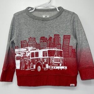 Baby Gap Firefighter gray and red sweatshirt